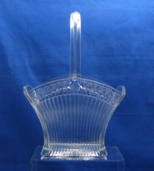 #473 Narrow Flute with Rim Basket, Crystal with #342 Etching, 1916-1931